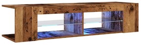 vidaXL Έπιπλο Τηλεόρασης LED Όψη Παλαιού Ξύλου 135x39x30 εκ.Επεξ. Ξύλο