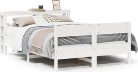 vidaXL Σκελετός Κρεβ. Χωρίς Στρώμα Λευκό 140x200 εκ Μασίφ Πεύκο