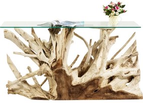 Κονσόλα Roots Ξύλο Καφέ  150x40x75 εκ - Ξύλο/Ρατταν/Nature