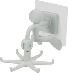 Αυτοκόλλητη Περιστρεφόμενη Κρεμάστρα 360° με 6 Γάντζους - Άσπρο