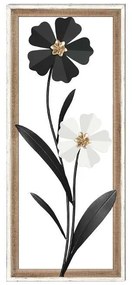 Διακοσμητικό Τοίχου Flower 063 Fylliana Μαύρο - Λευκό 30.5x3x71.10 εκ.