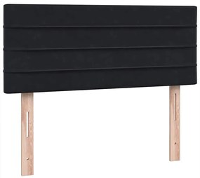 Box Spring Κρεβάτι με στρώμα Μαύρο 120x220 cm Βελούδινο - Μαύρο