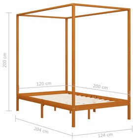 ΠΛΑΙΣΙΟ ΚΡΕΒΑΤΙΟΥ ΜΕ ΟΥΡΑΝΟ ΜΕΛΙ 120X200 ΕΚ. ΜΑΣΙΦ ΞΥΛΟ ΠΕΥΚΟΥ 283258