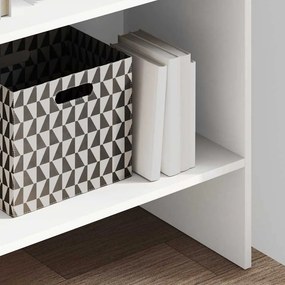 vidaXL Βιβλιοθήκη Λευκή 60 x 35 x 180 εκ. από Επεξ. Ξύλο