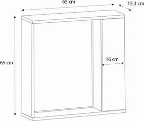 Καθρέπτης μπάνιου Deal Μegapap χρώμα λευκό 65x15,3x65εκ.