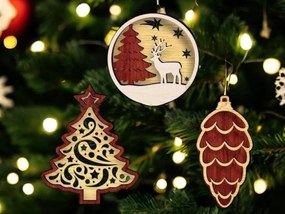 Intra απο ξύλο plywood 3mm-4mm πάχος – Παιχνίδια Χριστουγεννιάτικου Δέντρου 15x20 cm INTRAVECTRY-MY548580