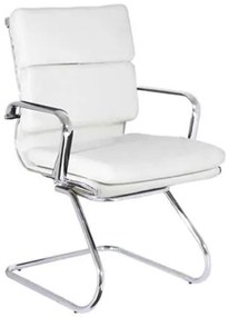 Καρέκλα επισκέπτη Άσπρη BF4800V EO235-1 55x63x92cm (Σετ 2 ΤΕΜ)