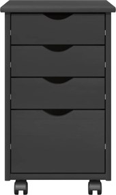 vidaXL Κινητό Ντουλάπι με τροχούς Γκρι 34 x 39 x 56 εκ Στερεό πεύκο