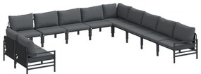 vidaXL Σετ Καναπέ Κήπου 11 pcs Ανθρακί Ατσάλι