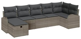 vidaXL Σετ Καναπέ Κήπου 7 pcs Γκρι 289 x 124 x 85 εκ. Πολυ ράταν