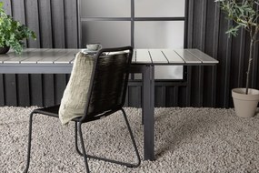 Τραπέζι εξωτερικού χώρου Dallas 665, Polyξύλο, 75x100cm, 40 kg, Μαύρο, Γκρι, Μέταλλο | Epipla1.gr