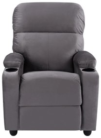 Πολυθρόνα C0122.10 Γκρί Βελούδο με Μηχανισμό Relax 80x92x102Υ εκ. 80x92x102 εκ.