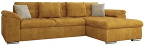 Γωνιακός καναπές - κρεβάτι Liani με αποθηκευτικό χώρο, 280x160x76cm, Μουσταρδί - Δεξιά Γωνία - PL0387