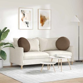 vidaXL Μαξιλάρια καθισμάτων 2 pcs Καφέ Ø50 x 19 εκ ύφασμα