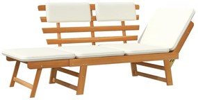 vidaXL Παγκάκι Κήπου 2 Σε 1 190 εκ. Μασίφ Ξύλο Ακακίας με Μαξιλάρια