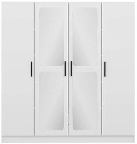 Ντουλάπα Τετράφυλλη Kale 506MNR2445 180x52x210cm White Τετράφυλλη
