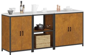 vidaXL Σετ Αποθήκευσης Κουζίνας 3 pcs Σκ rusty 210 x 50 x 92 εκ