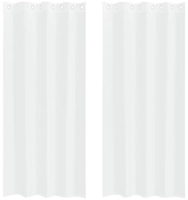 vidaXL Κουρτίνες με κουρτίνες 2 pcs Λευκό 140x175cm Πολυεστέρας