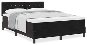 vidaXL Κρεβάτι με Ελατήρια και Στρώμα Μαύρο 160 x 200 cm ύφασμα