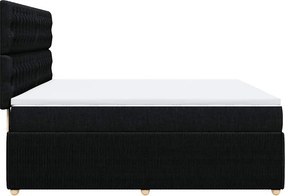 vidaXL Κρεβάτι Boxspring με Στρώμα Μαύρο 180x200 εκ. Υφασμάτινο