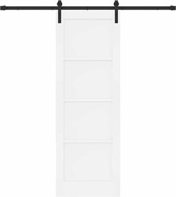vidaXL Συρόμενη Πόρτα Λευκό και Μαύρο 73,5 x 211 εκ