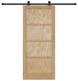vidaXL Γυάλινη Πόρτα  με Σετ Υλικών 86x198.5 εκ. Μασίφ Ξύλο Πεύκου