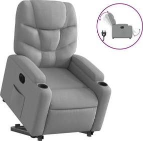 vidaXL Πολυθρόνα Ηλεκ. Ανακλινόμενη Ανύψωση Αν. Γκρι Υφασμάτινη