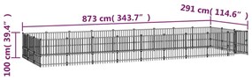 vidaXL Κλουβί Σκύλου Εξωτερικού Χώρου 25,4 μ² από Ατσάλι