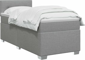 vidaXL Κρεβάτι Box Spring με Στρώμα και LED Ανοιχτό γκρι 80 x 200 cm