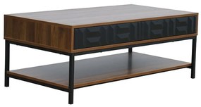 Τραπεζάκι Σαλονιού Zuma 04-1057 Με 2 Συρτάρια 111.5x60x44 Walnut-Black