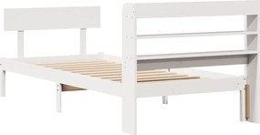 vidaXL Σκελετός Κρεβ. Χωρίς Στρώμα Λευκό 90x190 εκ Μασίφ Πεύκο