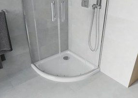 Mexen Rio καμπίνα ντους ημικυκλική 90 x 90 cm, διαφανή, χρώμιο + λεκάνη Flat,