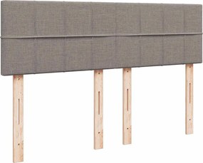 vidaXL Κρεβάτι Boxspring με Στρώμα Taupe 140x190 εκ. Υφασμάτινο