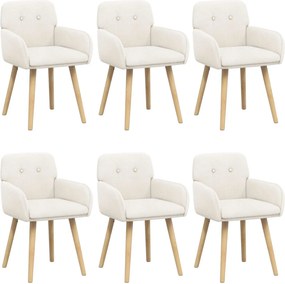 vidaXL Καρέκλες φαγητού 6 pcs Μπουκλέ Κρεμ 59 x 57 x 85 εκ.