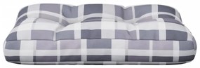 vidaXL Μαξιλάρι Παλέτας Γκρι Καρό 50 x 40 x 12 εκ. Υφασμάτινο