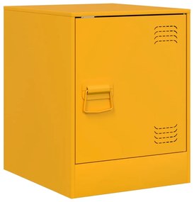 vidaXL Κομοδίνα 2 τεμ. Μουσταρδί 34,5 x 39 x 44 εκ. από Χάλυβα