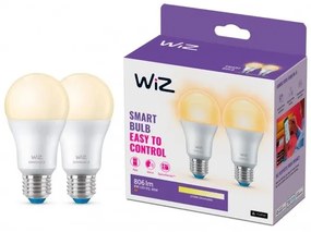 Έξυπνη Λάμπα 2xE27 60W A60 LED Λευκό Σετ 2700K Dimmable 929002450242 Wiz 929002450242 Λευκό