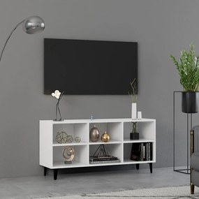 vidaXL Έπιπλο Τηλεόρασης Καπνιστή Λευκό 103,5x30x50 εκ Μεταλλικά Πόδια