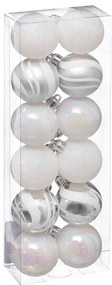 Χριστουγεννιάτικες Μπάλες (Σετ 12τμχ) A-S Silver/White 129153AB