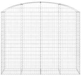 Συρματοκιβώτιο Τοξωτό 200x50x160/180εκ. από Γαλβανισμένο Χάλυβα - Ασήμι