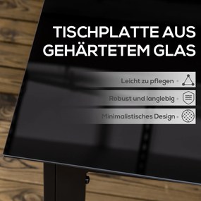 Επιτραπέζιο τραπεζάκι κήπου Outsunny για 6 άτομα, ανθεκτικό στις καιρικές συνθήκες, σκληρυμένο γυαλί, τραπέζι βεράντας, 150 cm x 90 cm x 74 cm, Μαύρο