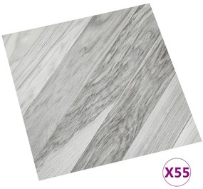 vidaXL Δάπεδο Αυτοκόλλητο Ριγέ Γκρι 55 τεμ. 5,11 μ² από PVC