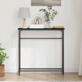 vidaXL Τραπέζι κονσόλας Μαύρη Οξυά 75 x 19,5 x 75 εκ.