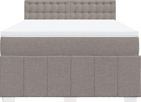 vidaXL Κρεβάτι Boxspring με Στρώμα Taupe 160x200 εκ. Υφασμάτινο