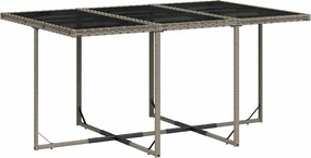 vidaXL Σετ Τραπεζαρίας Κήπου 7 τεμ. Γκρι Συνθ. Ρατάν με Μαξιλάρια