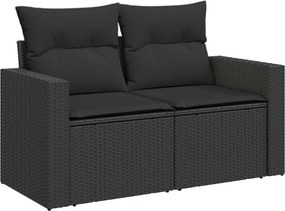 vidaXL Σετ Καναπέ 6 τμχ. Μαύρο 55 x 55 x 37 εκ Πολυ-ρακί και Χάλυβας