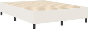 vidaXL Κρεβάτι πλατφόρμα Κρεμ 140 x 190 cm Υφασμάτινο Κορντουρά