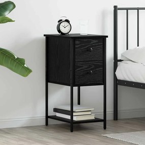 vidaXL Κομοδίνο Μαύρη δρυς 32 x 42 x 70 εκ Επεξεργασμένο ξύλο
