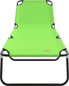 vidaXL Πτυσσόμενη ξαπλώστρα Πράσινο 188 x 57 x 86,5 εκ. Πολυεστέρας
