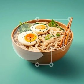 Σετ των 2 Intra Συλλεκτικό Ξύλινο Παζλ Plywood  4mm - Νόστιμα Noodles Ramen με μαλακά βραστά αυγά Σε Ξύλινο Κουτί - Διαστάσεις: 10x10 cm – 25 κομμάτια